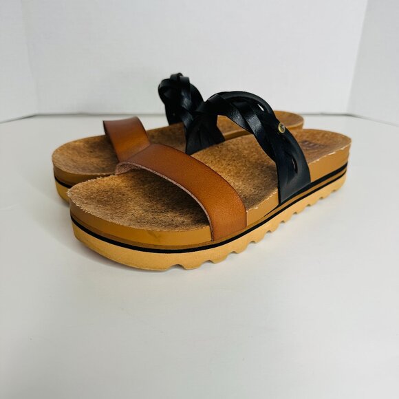 Reef Cushion Vita Hi Twist Platform Sandals Double Strap Slip On Womens 10 Tan B - Picture 1 of 8